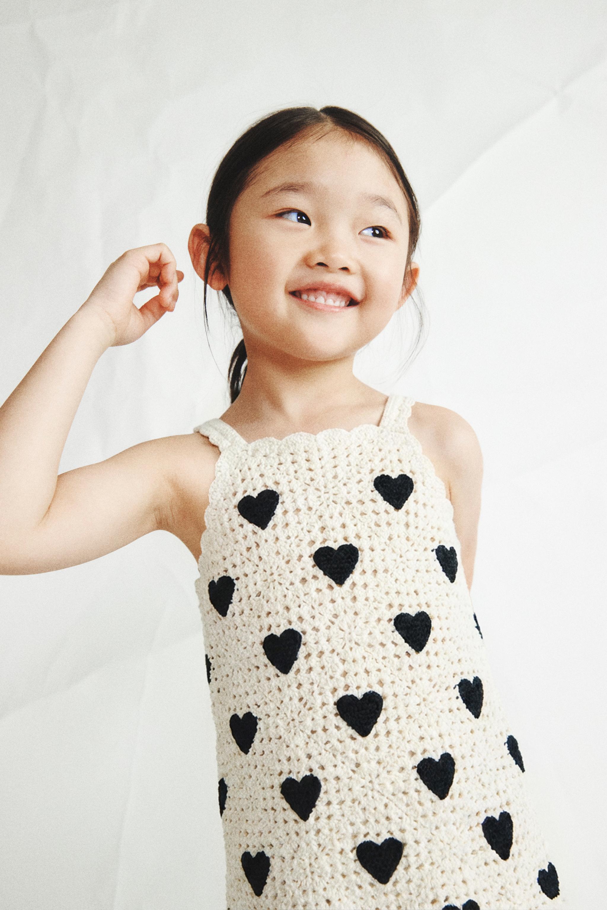 CROCHET KNIT HEART DRESS